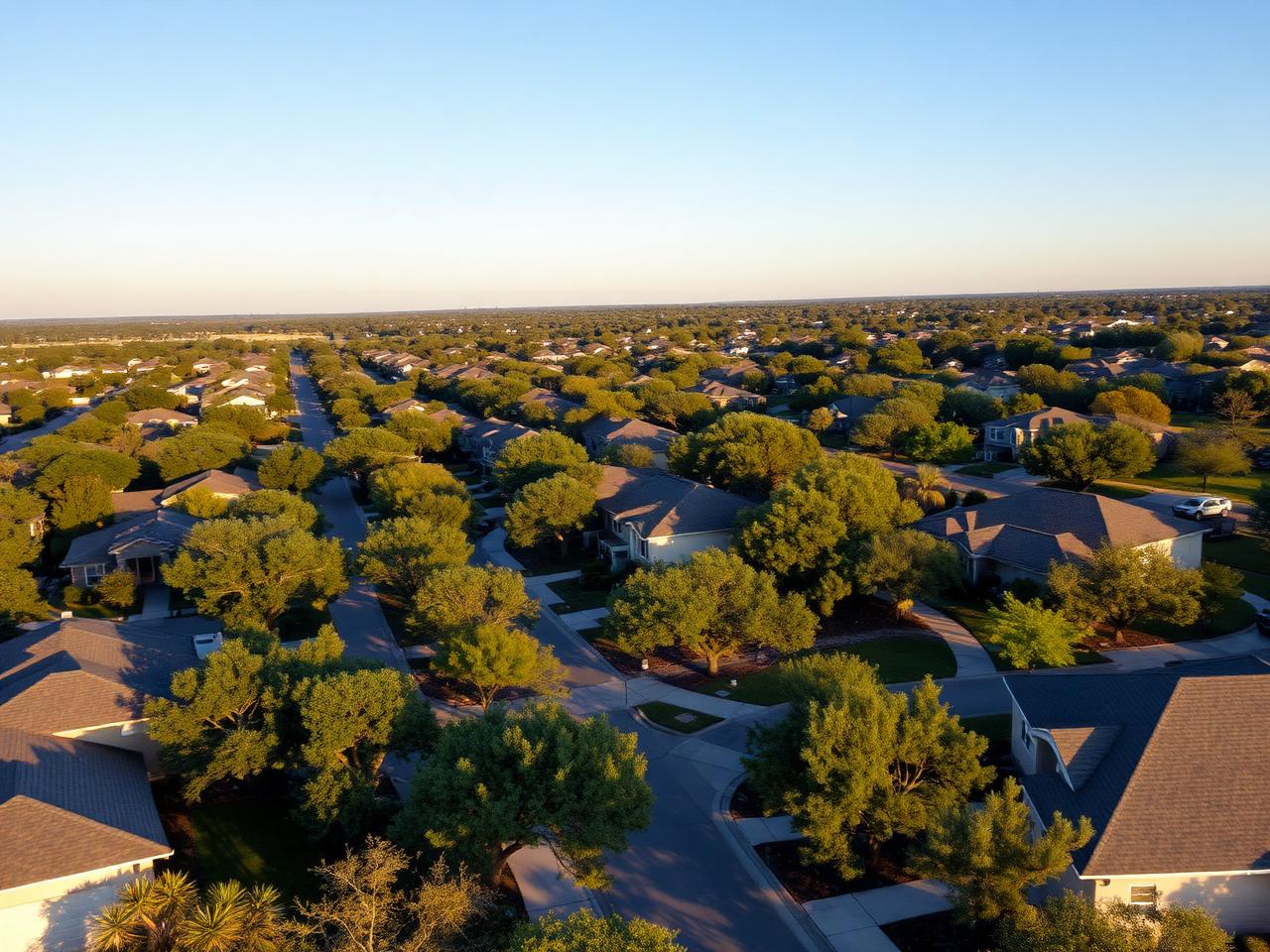 Aerial of a Texas neighborhood